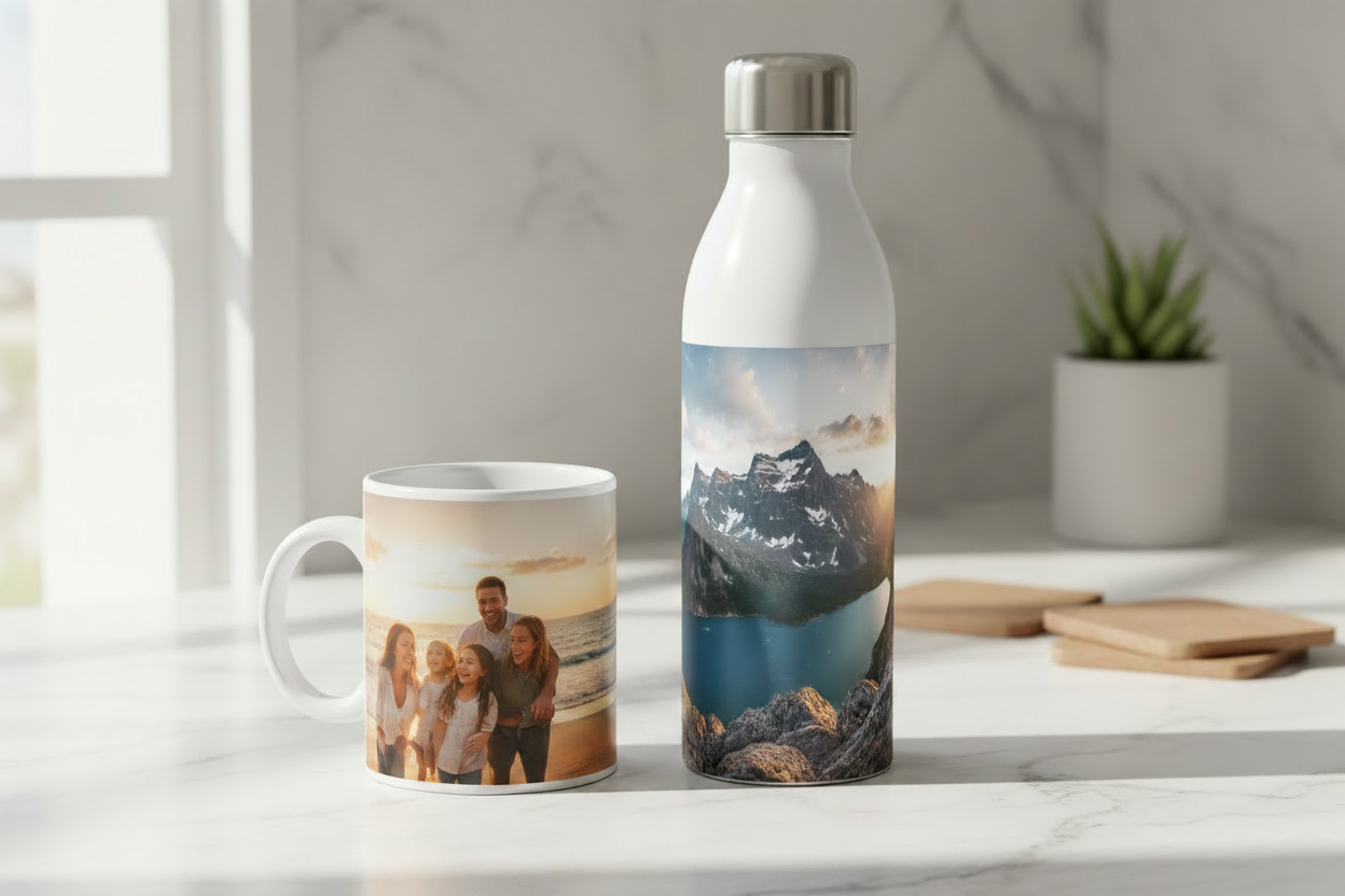Custom Photo Mugs & Bottle