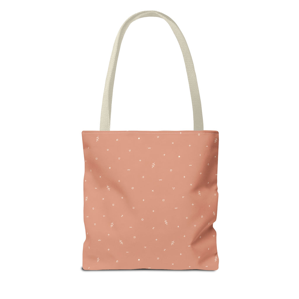 Polka Peach Tote Bag — Cute Everyday Canvas Shopper