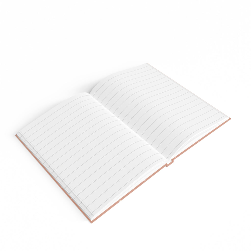 Blush Floral Hardcover Journal — Ruled Lined Notebook for Notes & Daily Planning