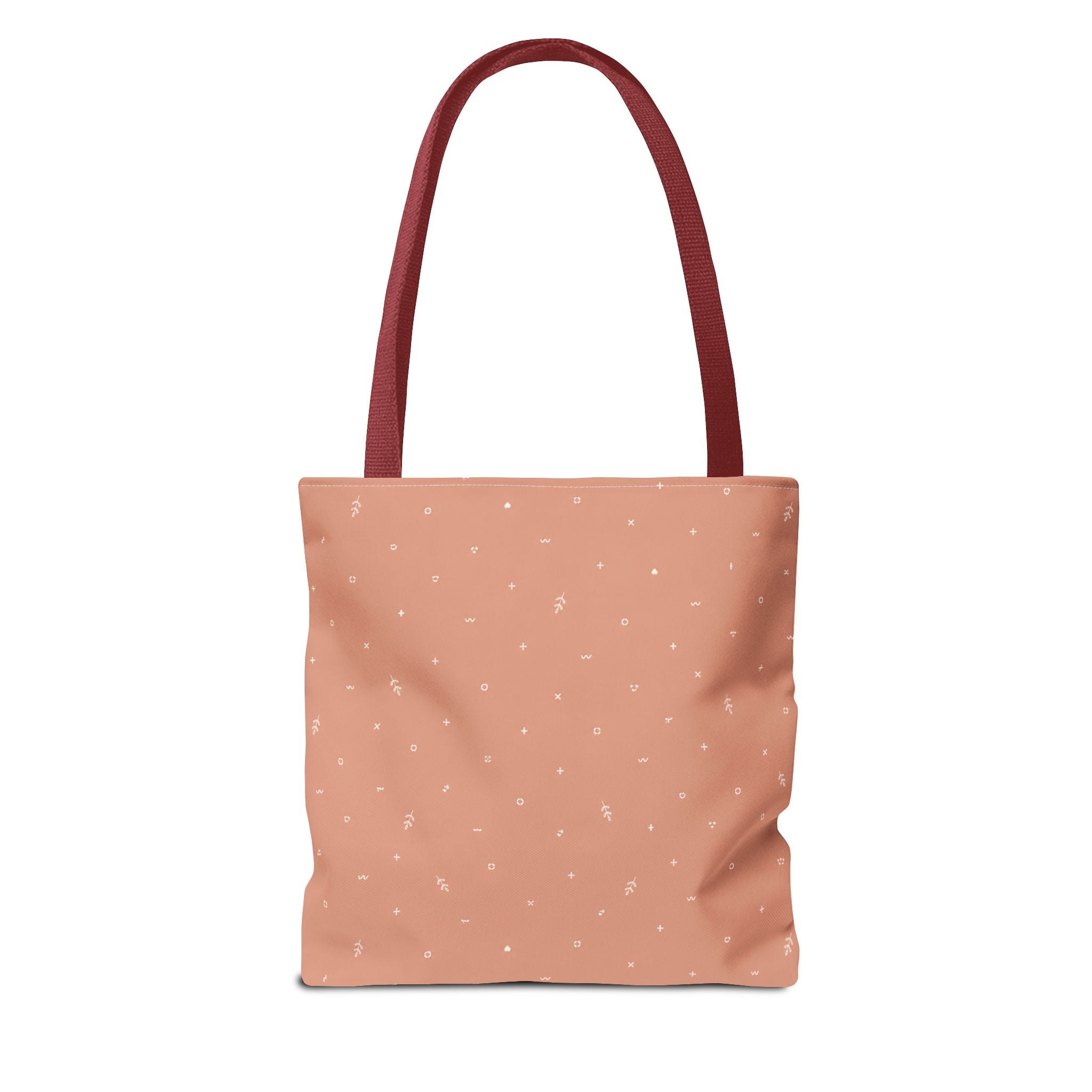 Polka Peach Tote Bag — Cute Everyday Canvas Shopper