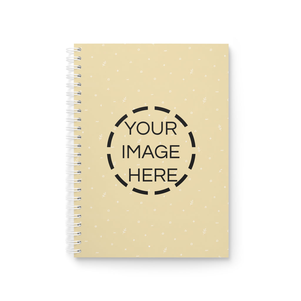 Custom Spiral Notebook — Minimal Beige Dotted Cover, Personalized Journal for School & Office