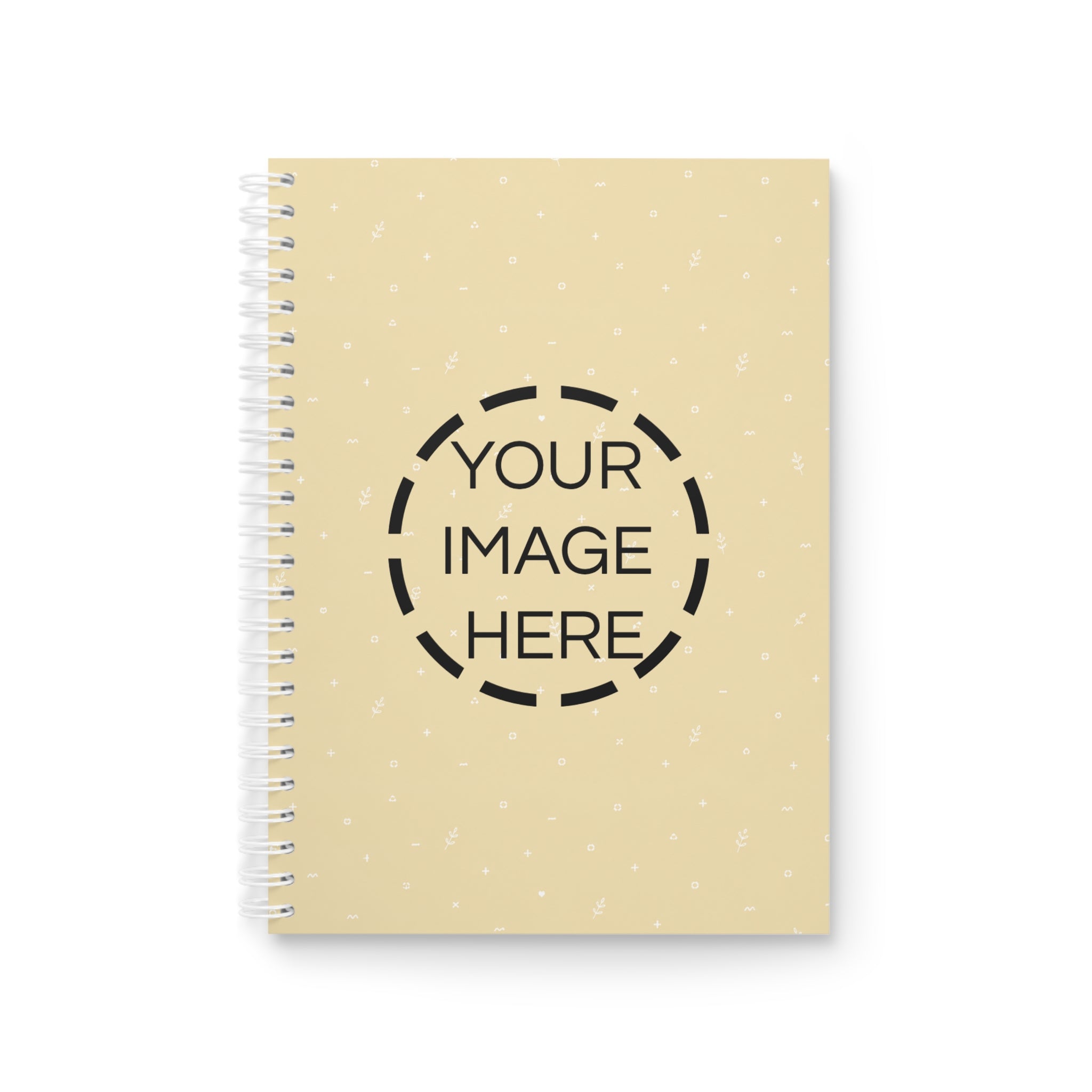 Custom Spiral Notebook — Minimal Beige Dotted Cover, Personalized Journal for School & Office