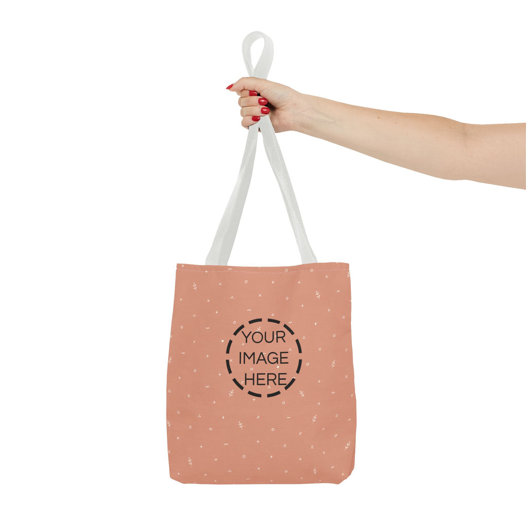 Polka Peach Tote Bag — Cute Everyday Canvas Shopper
