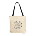 Woven Tote Bag — Custom Image Embroidery-Style Canvas Tote