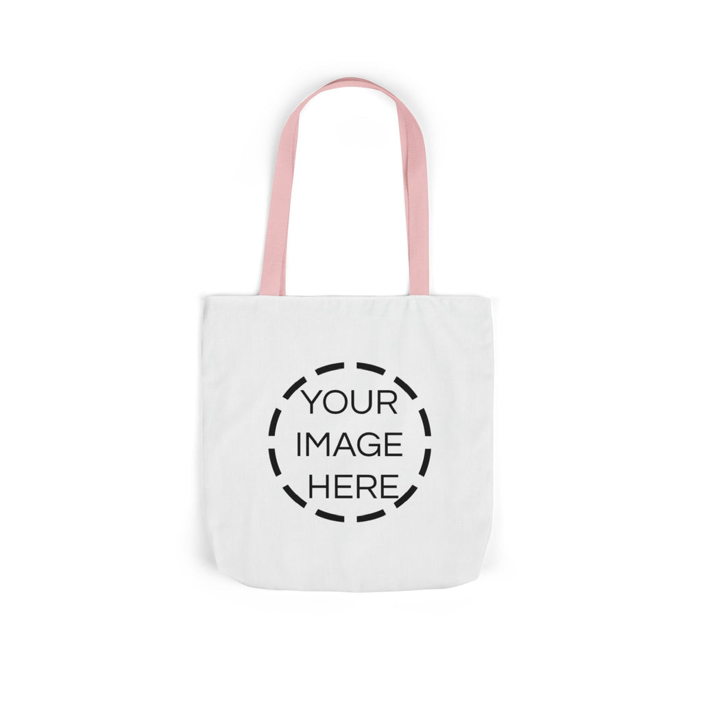 Custom Canvas Tote Bag with Colorful Straps — Personalized Everyday Grocery & Market Bag