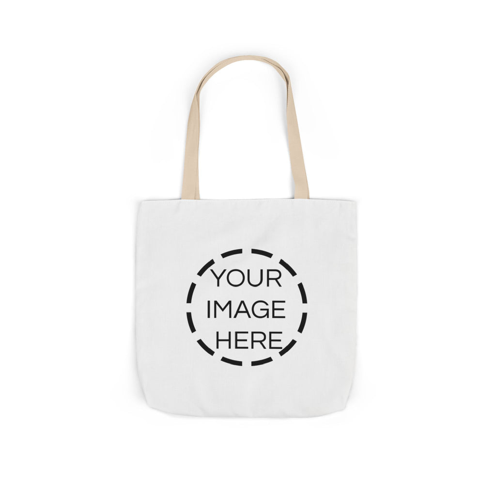 Custom Canvas Tote Bag with Colorful Straps — Personalized Everyday Grocery & Market Bag