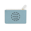 Mini Clutch Bag — Personalized Light Blue Snowflake Zipper Pouch