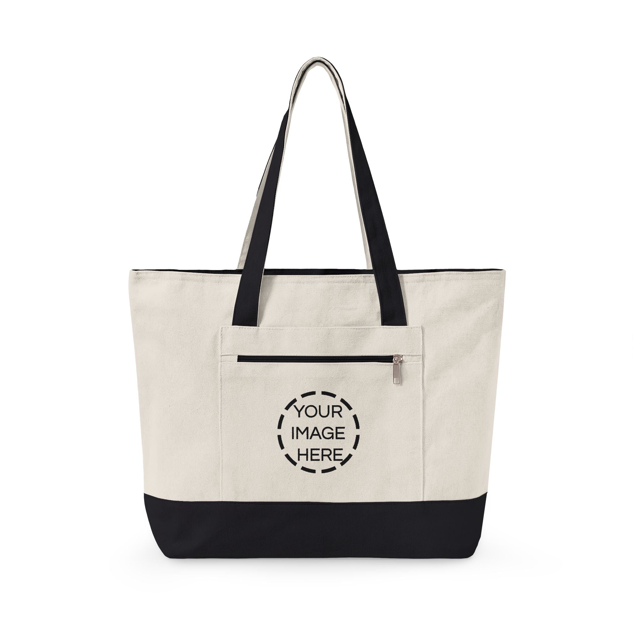 Canvas Zipper Tote Bag — Large Eco-Friendly Market & Beach Tote