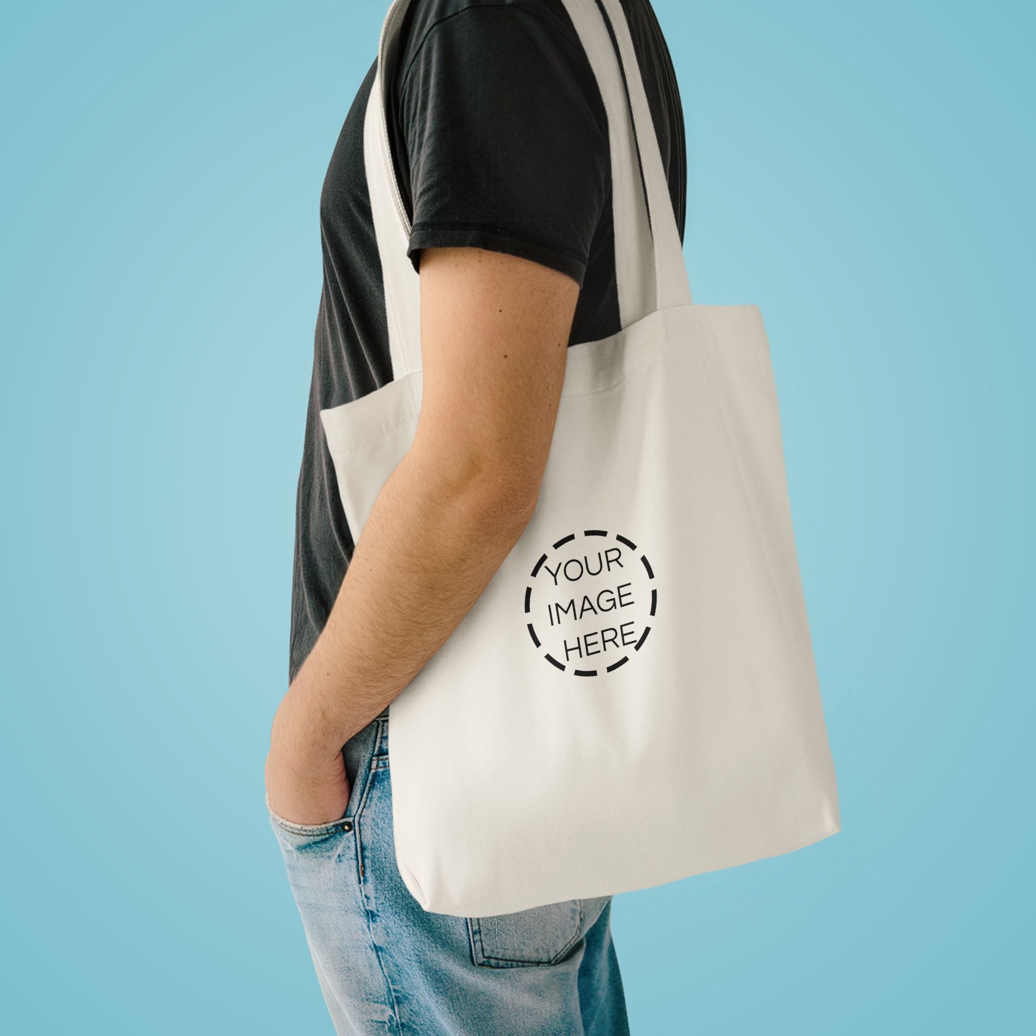 Minimal Black Cotton Tote Bag — Everyday Reusable Grocery & Market Bag