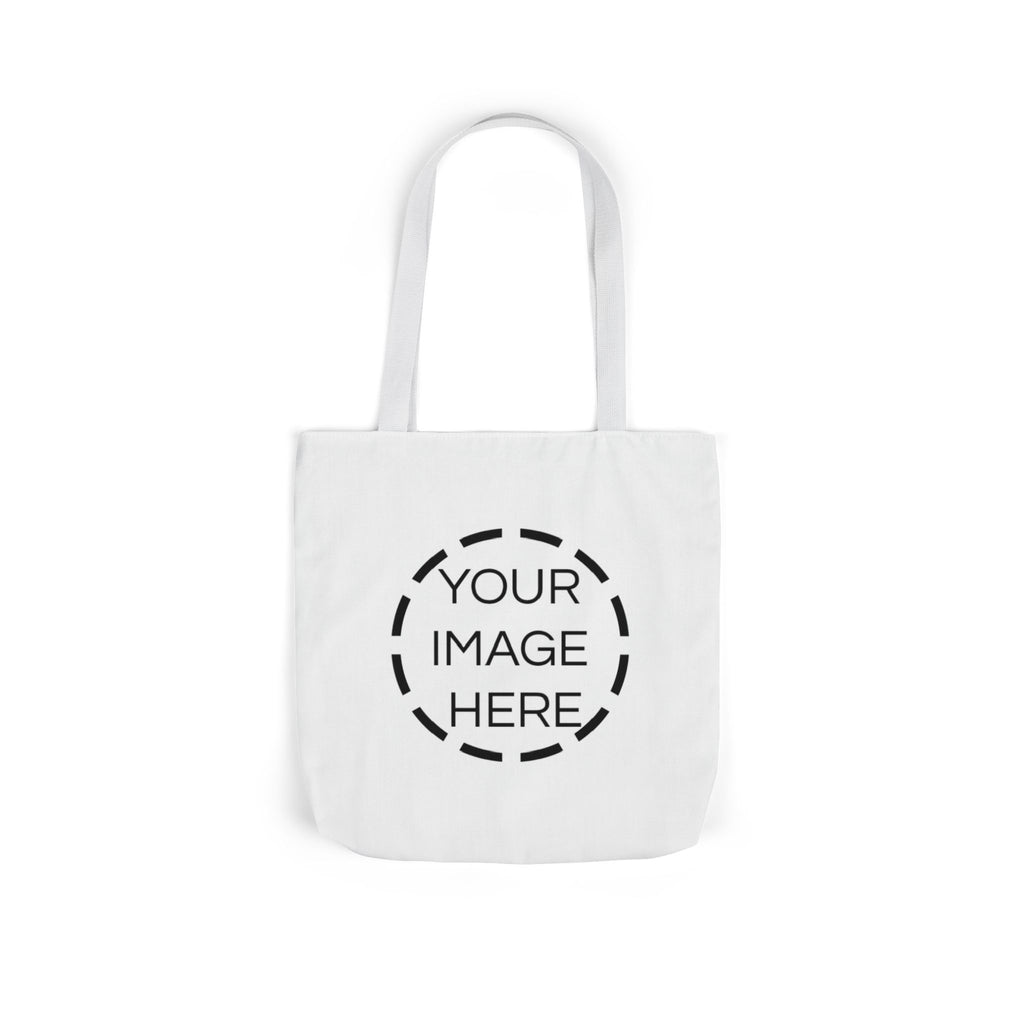 Custom Canvas Tote Bag with Colorful Straps — Personalized Everyday Grocery & Market Bag