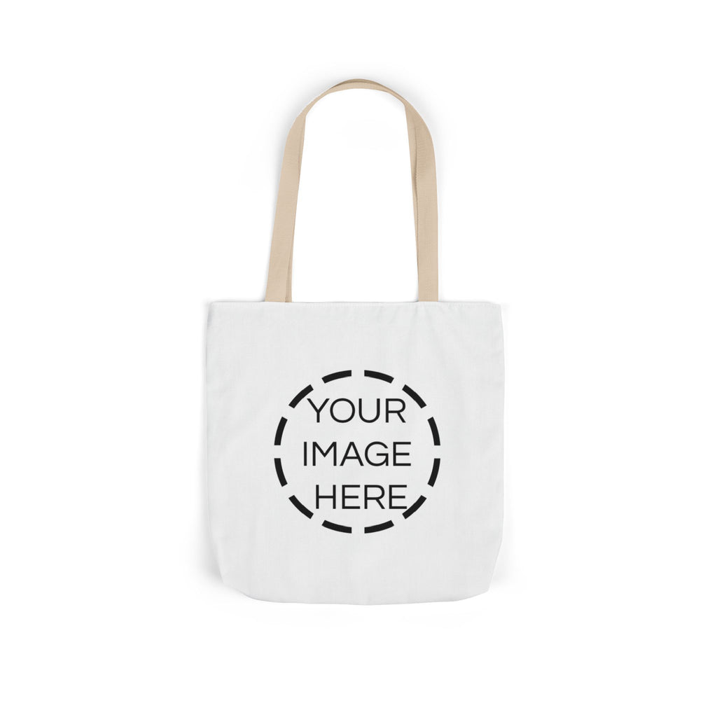 Custom Canvas Tote Bag with Colorful Straps — Personalized Everyday Grocery & Market Bag