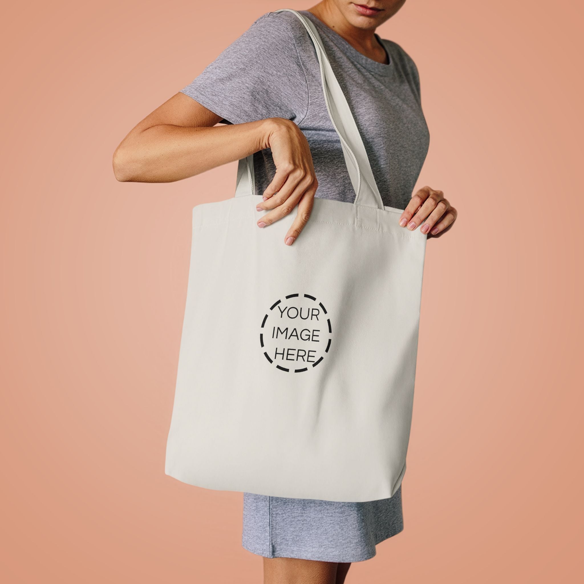 Minimal Black Cotton Tote Bag — Everyday Reusable Grocery & Market Bag