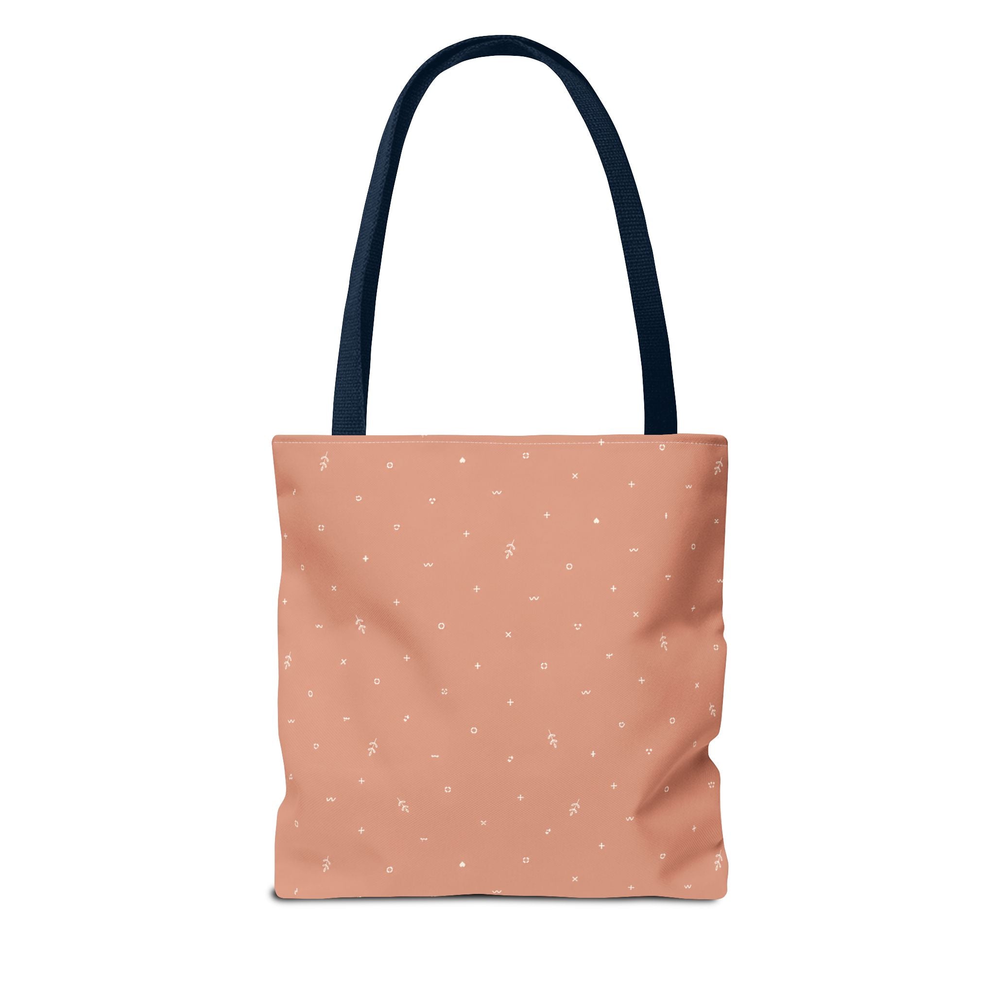 Polka Peach Tote Bag — Cute Everyday Canvas Shopper