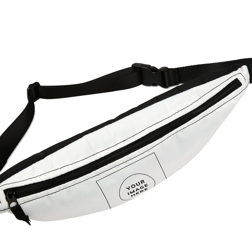 Customizable White Fanny Pack — Personalized Waist Bag with Front Print Area