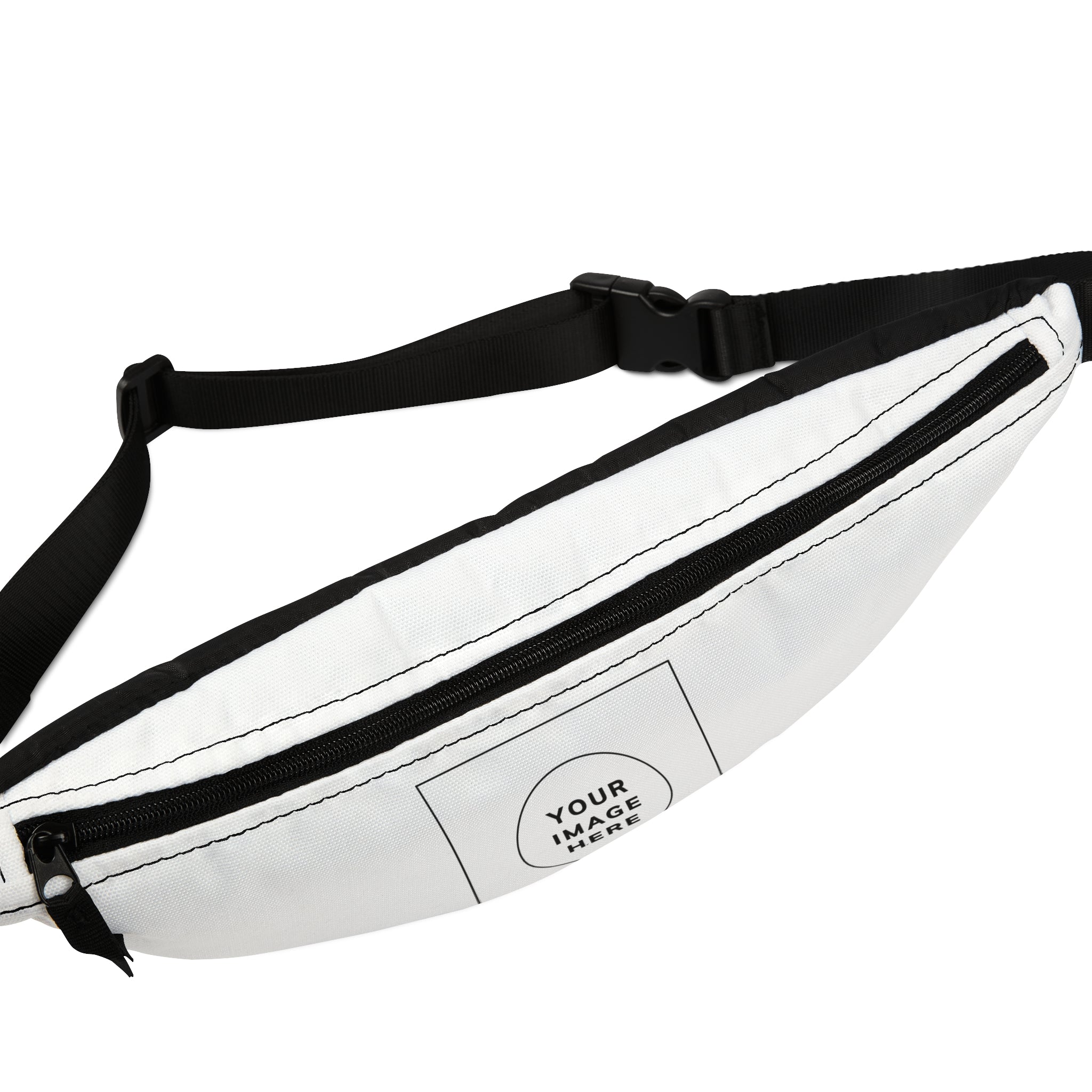 Customizable White Fanny Pack — Personalized Waist Bag with Front Print Area