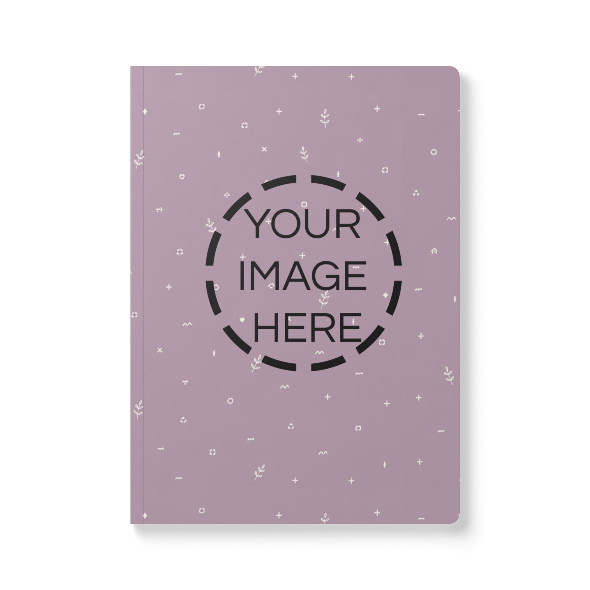 Softcover Journal — Mauve Floral Dot Notebook with Inside Prints