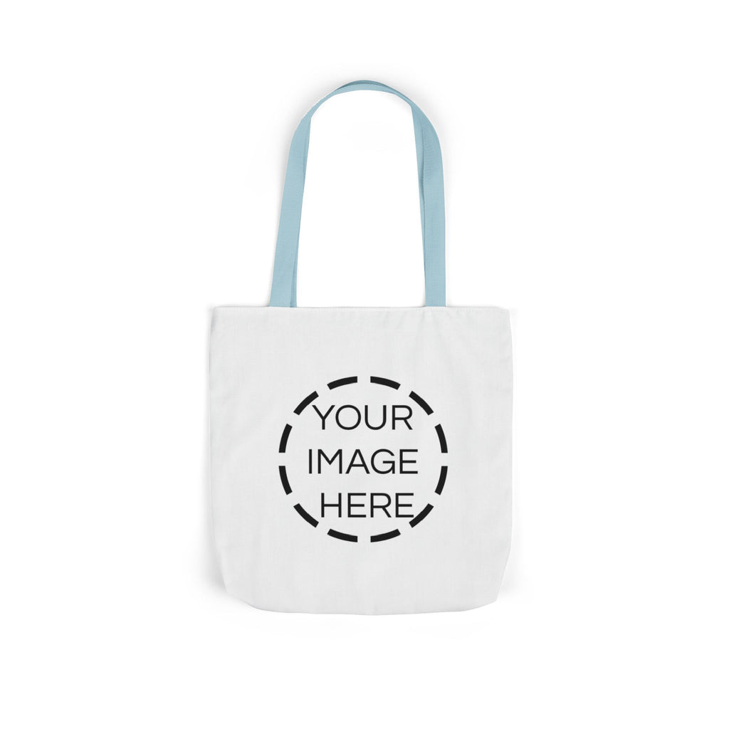Custom Canvas Tote Bag with Colorful Straps — Personalized Everyday Grocery & Market Bag