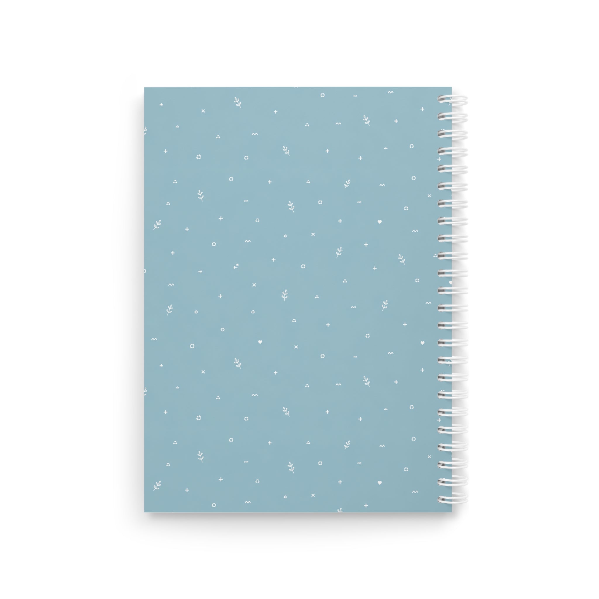 Blue Ditsy Spiral Notebook — Floral Dot Pattern Journal