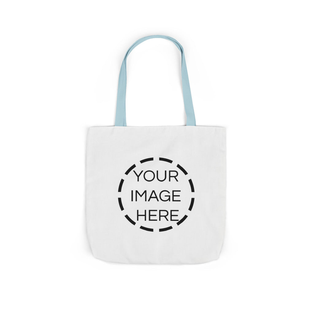Custom Canvas Tote Bag with Colorful Straps — Personalized Everyday Grocery & Market Bag