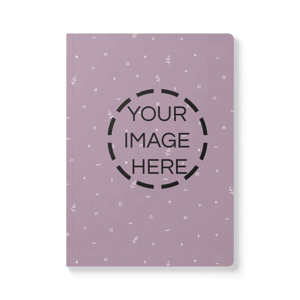 Softcover Journal — Mauve Floral Dot Notebook with Inside Prints