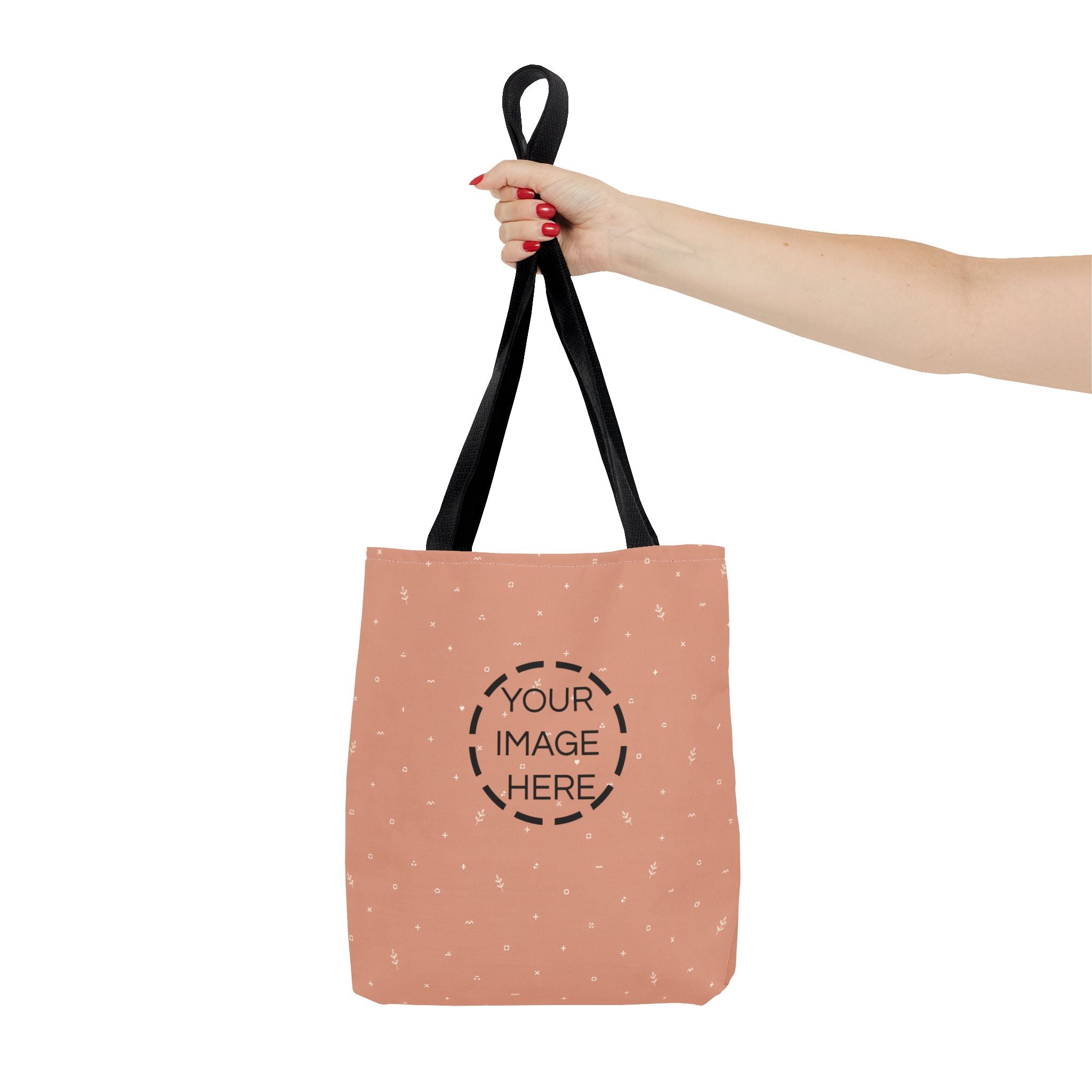 Polka Peach Tote Bag — Cute Everyday Canvas Shopper