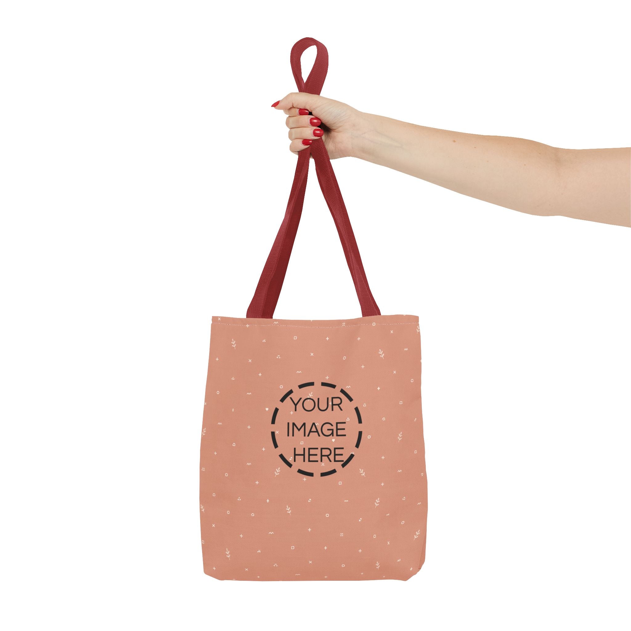 Polka Peach Tote Bag — Cute Everyday Canvas Shopper