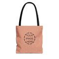 Polka Peach Tote Bag — Cute Everyday Canvas Shopper