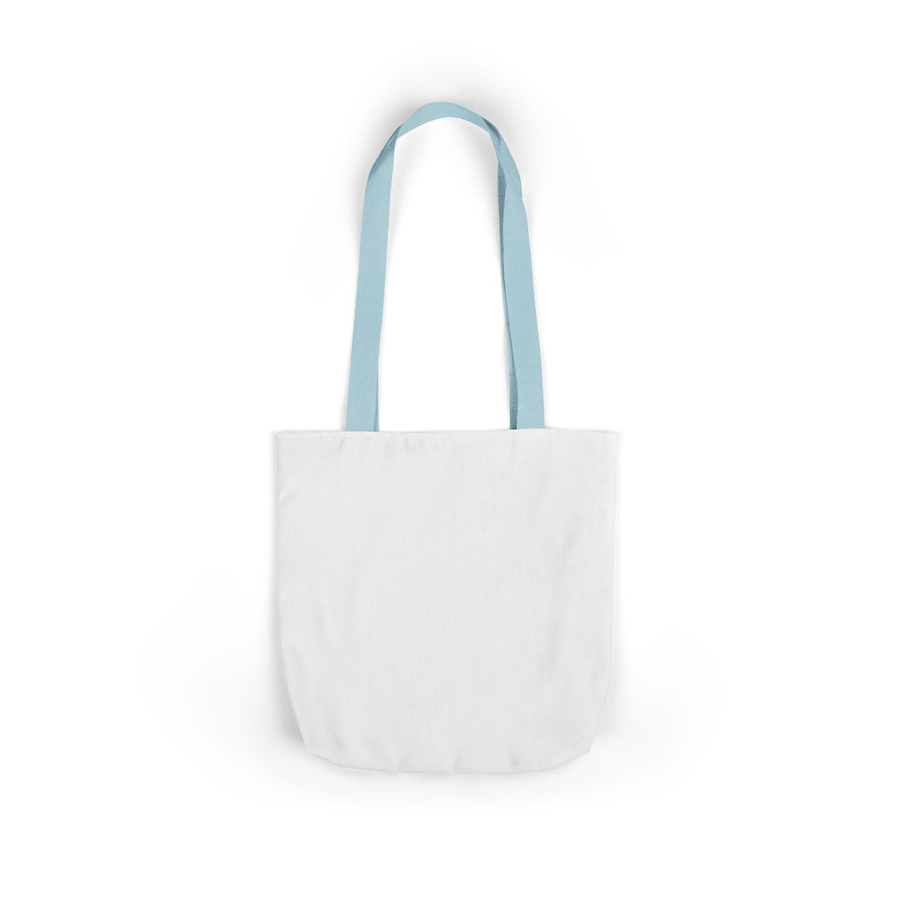 Custom Canvas Tote Bag with Colorful Straps — Personalized Everyday Grocery & Market Bag