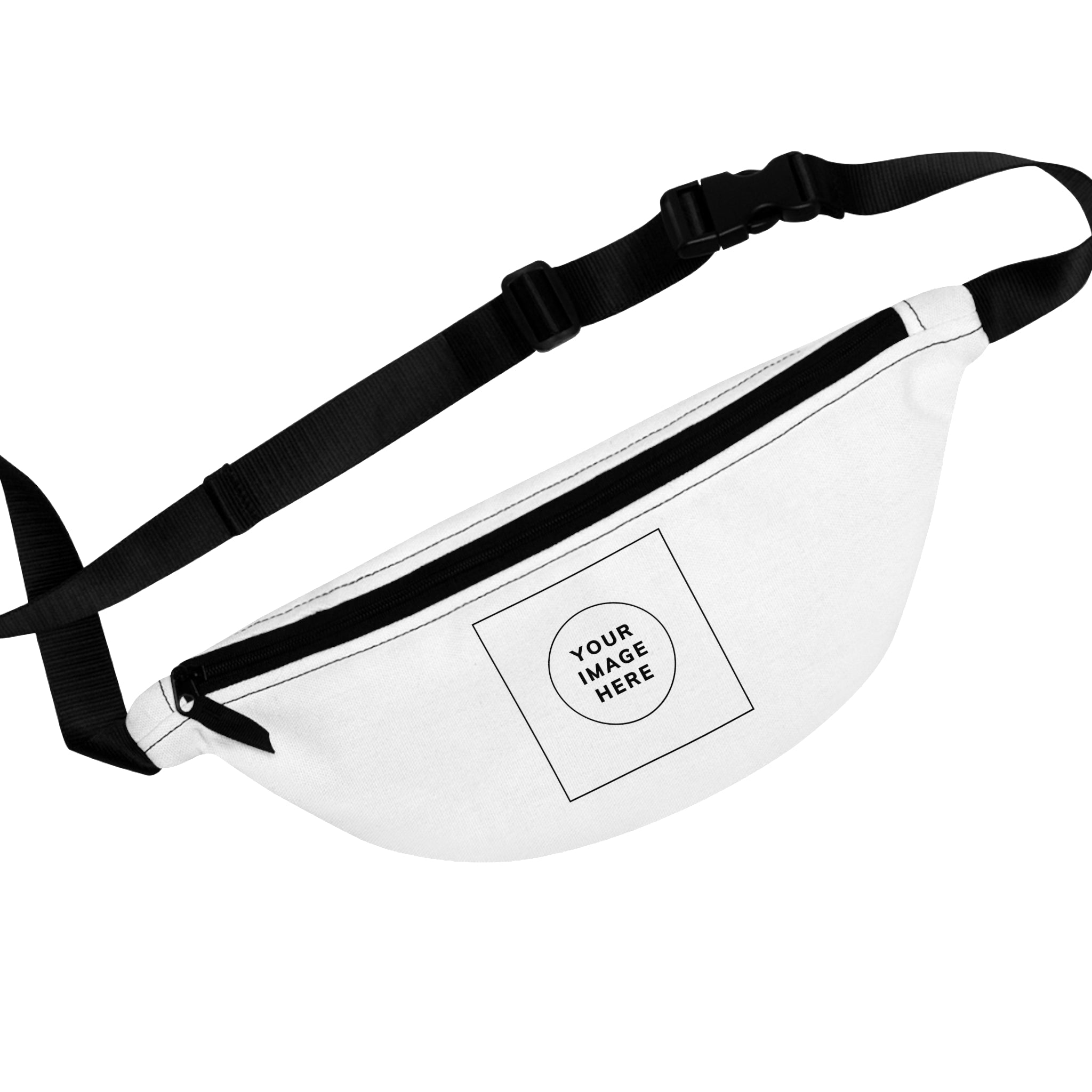 Customizable White Fanny Pack — Personalized Waist Bag with Front Print Area