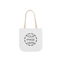 Custom Canvas Tote Bag with Colorful Straps — Personalized Everyday Grocery & Market Bag
