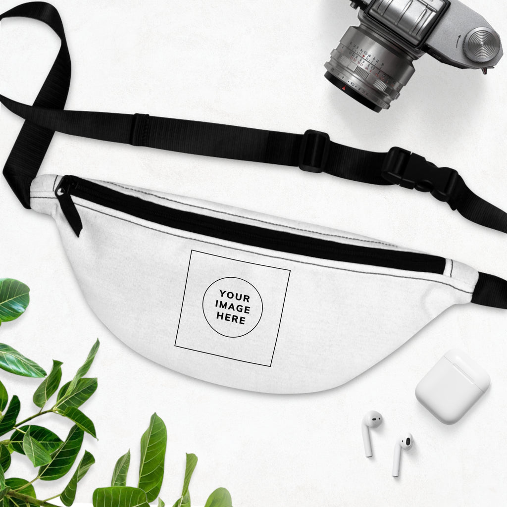 Customizable White Fanny Pack — Personalized Waist Bag with Front Print Area