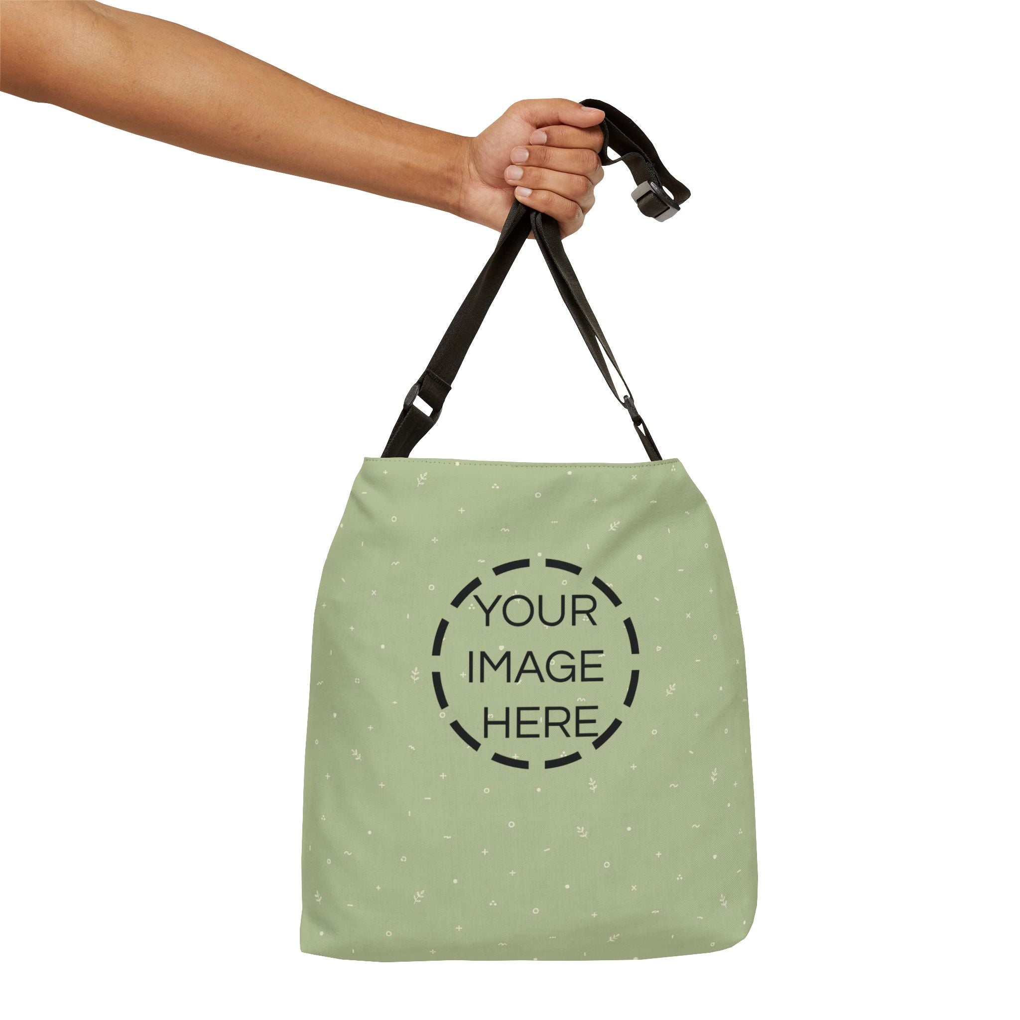 Custom Sage Green Adjustable Tote Bag – Lightweight Everyday Shoulder Bag