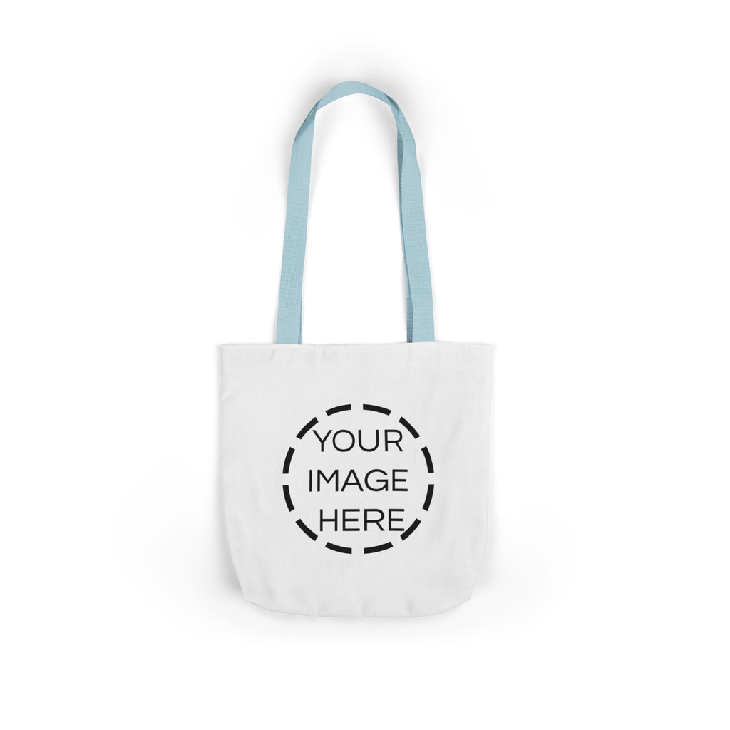 Custom Canvas Tote Bag with Colorful Straps — Personalized Everyday Grocery & Market Bag