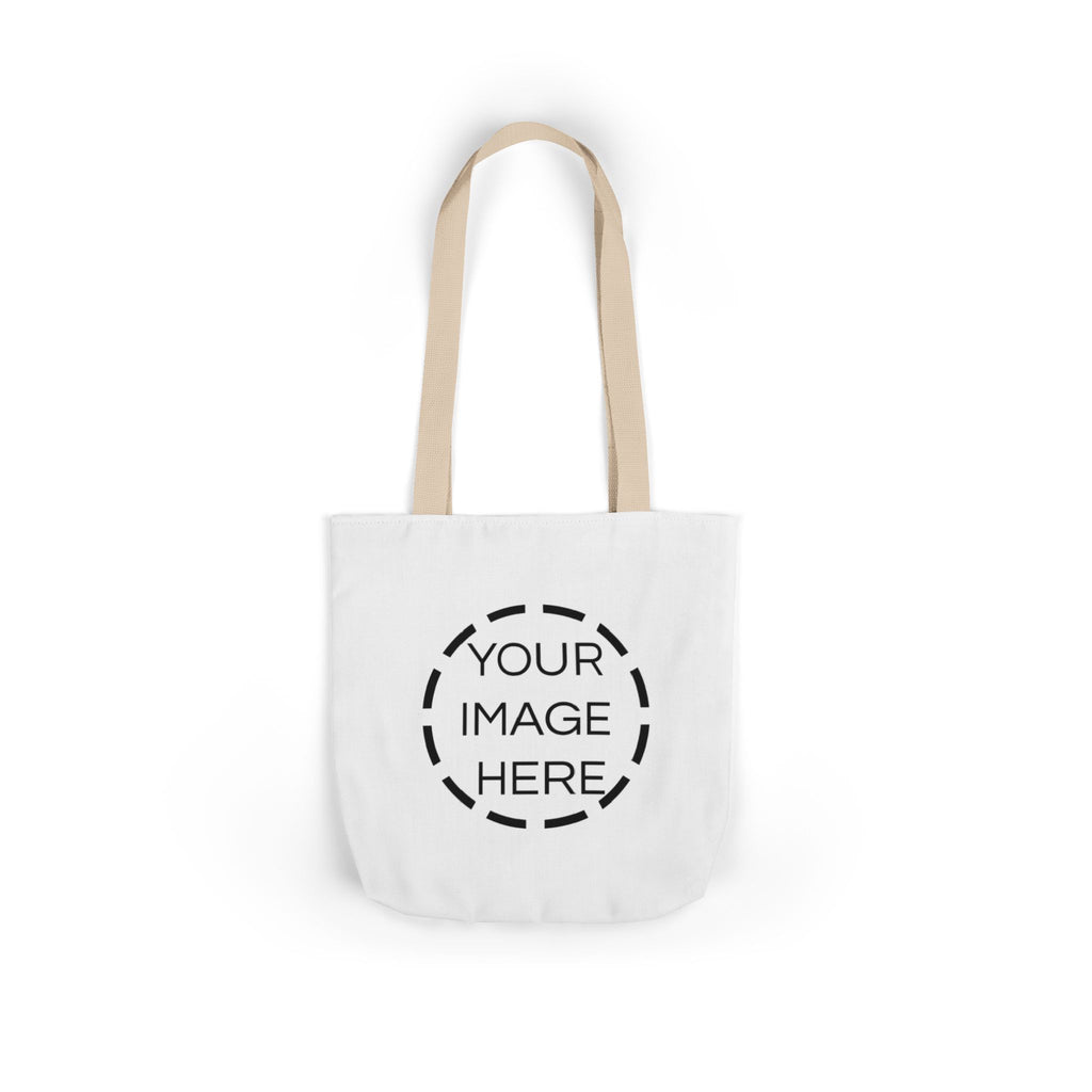 Custom Canvas Tote Bag with Colorful Straps — Personalized Everyday Grocery & Market Bag