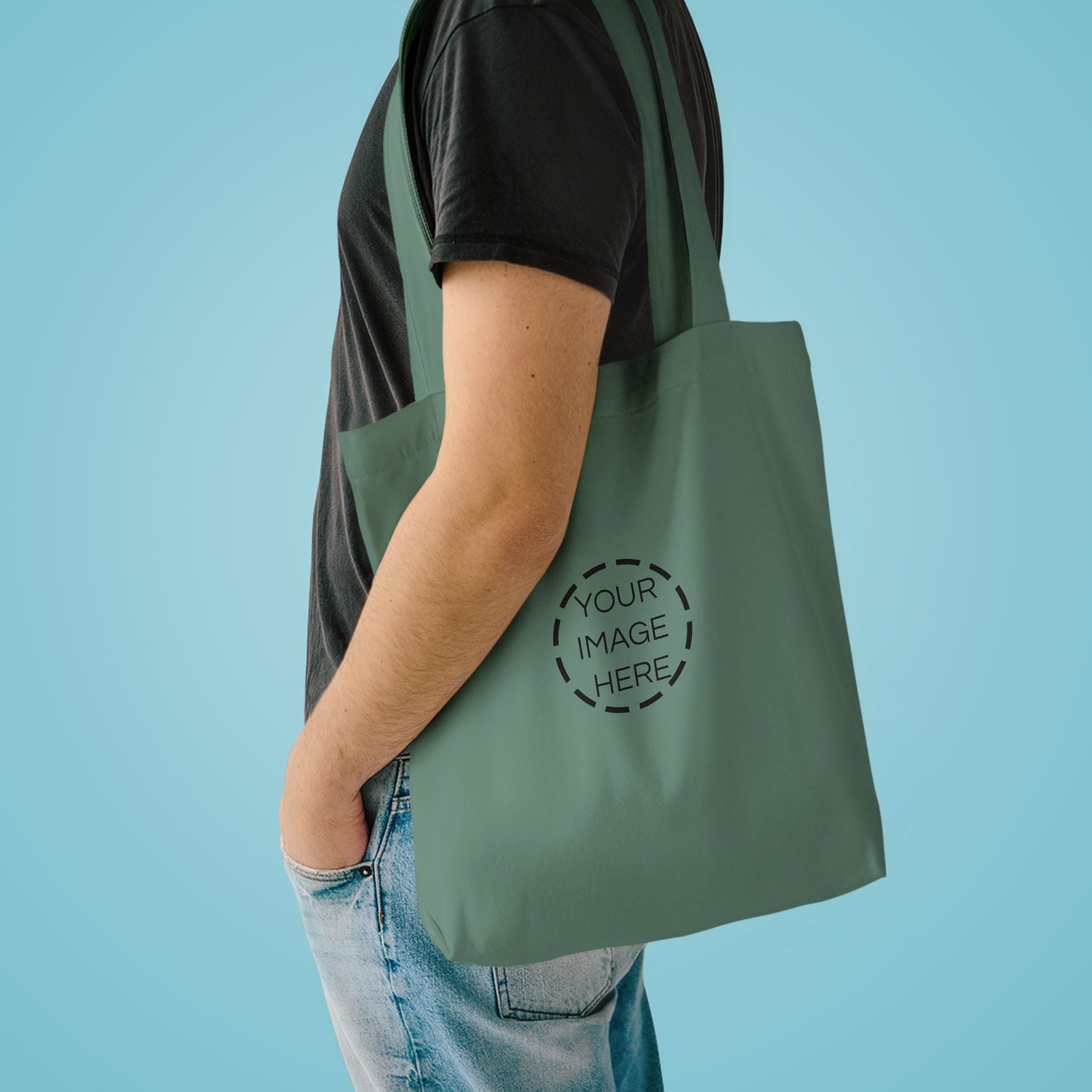 Minimal Black Cotton Tote Bag — Everyday Reusable Grocery & Market Bag