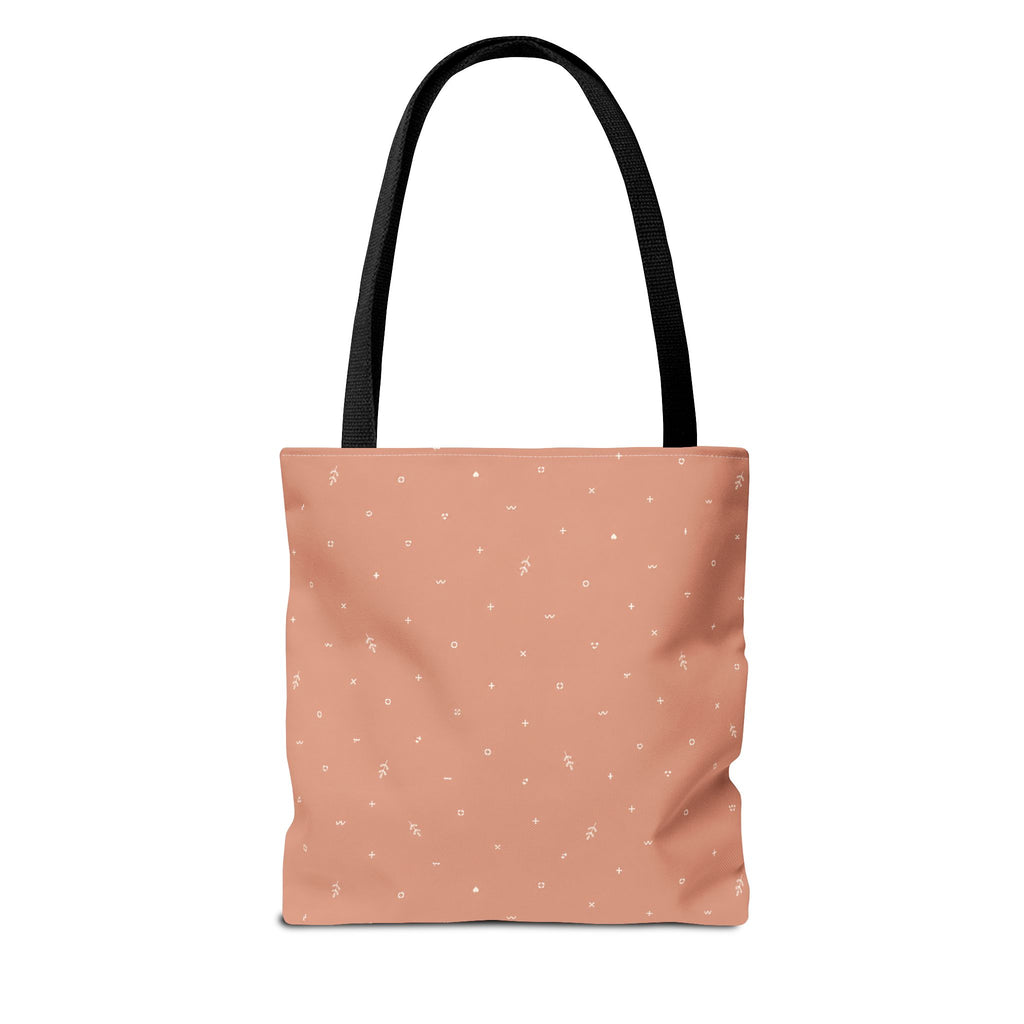 Polka Peach Tote Bag — Cute Everyday Canvas Shopper
