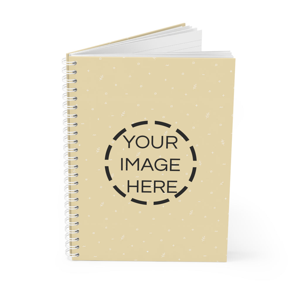 Custom Spiral Notebook — Minimal Beige Dotted Cover, Personalized Journal for School & Office