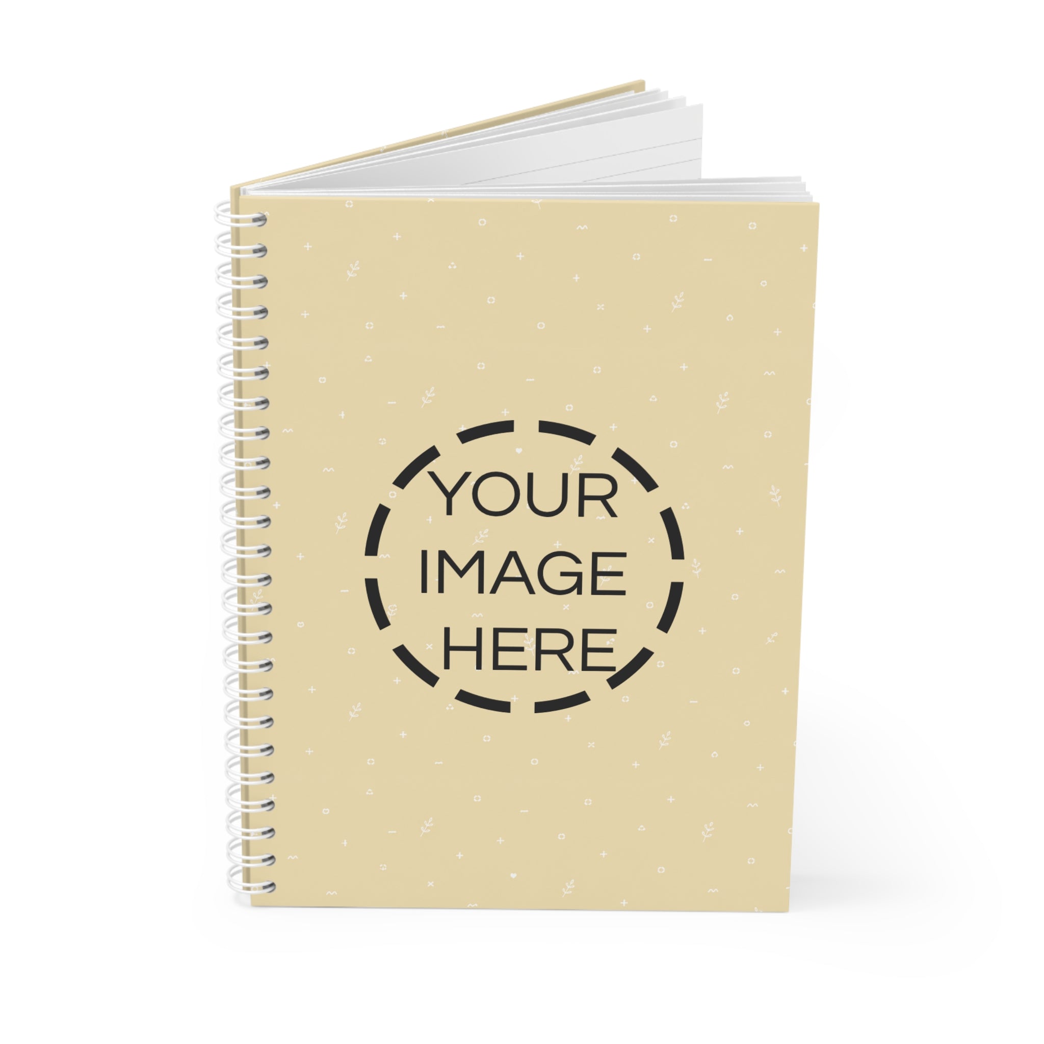 Custom Spiral Notebook — Minimal Beige Dotted Cover, Personalized Journal for School & Office