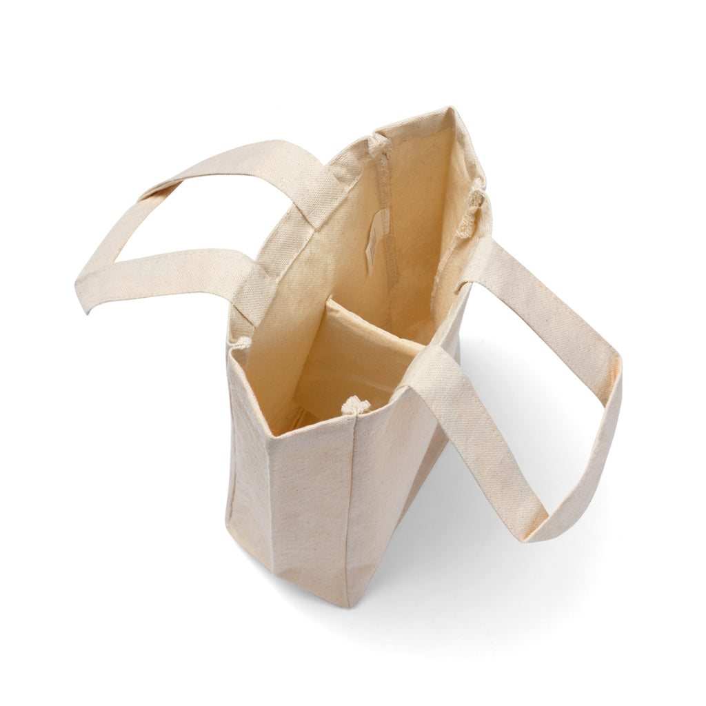 Double Wine Tote Bag — Canvas 2-Bottle Wine Carrier | Reusable Gift Tote for Picnics & Parties