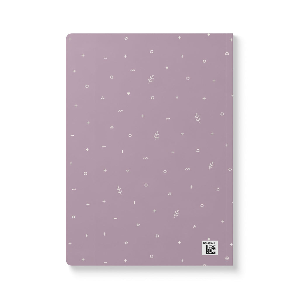 Softcover Journal — Mauve Floral Dot Notebook with Inside Prints